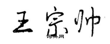 曾慶福王宗帥行書個性簽名怎么寫