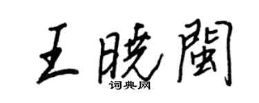 王正良王曉閩行書個性簽名怎么寫