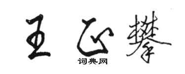駱恆光王正攀行書個性簽名怎么寫