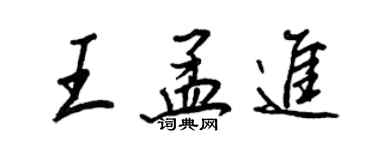 王正良王孟進行書個性簽名怎么寫