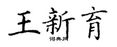 丁謙王新育楷書個性簽名怎么寫