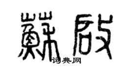 曾慶福蘇啟篆書個性簽名怎么寫