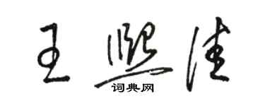 駱恆光王熙佳草書個性簽名怎么寫