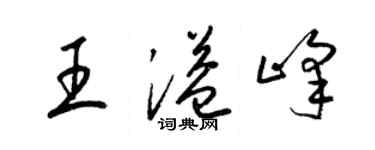 梁錦英王溢峰草書個性簽名怎么寫