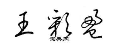 梁錦英王彩盈草書個性簽名怎么寫