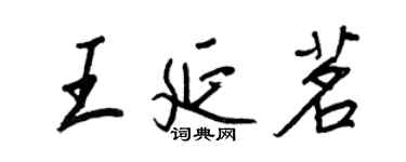 王正良王延茗行書個性簽名怎么寫