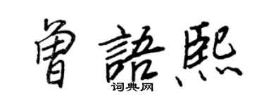王正良曾語熙行書個性簽名怎么寫