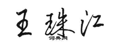 駱恆光王珠江行書個性簽名怎么寫