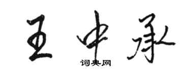 駱恆光王中承行書個性簽名怎么寫