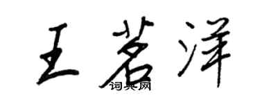 王正良王茗洋行書個性簽名怎么寫