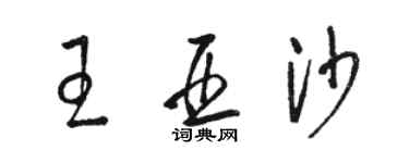 駱恆光王亞沙草書個性簽名怎么寫