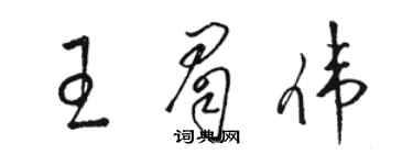 駱恆光王眉偉草書個性簽名怎么寫