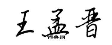 王正良王孟晉行書個性簽名怎么寫