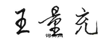 駱恆光王量充行書個性簽名怎么寫