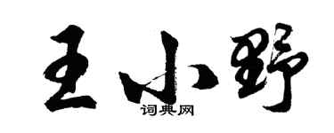 胡問遂王小野行書個性簽名怎么寫