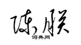 梁錦英陳朕草書個性簽名怎么寫