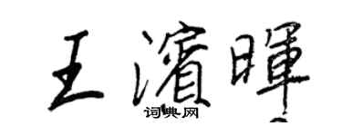 王正良王濱暉行書個性簽名怎么寫