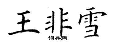 丁謙王非雪楷書個性簽名怎么寫