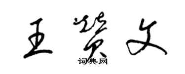 梁錦英王贊文草書個性簽名怎么寫