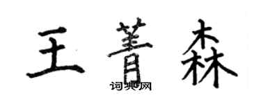 何伯昌王菁森楷書個性簽名怎么寫