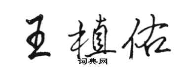 駱恆光王植佑行書個性簽名怎么寫