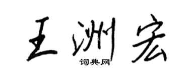 王正良王洲宏行書個性簽名怎么寫