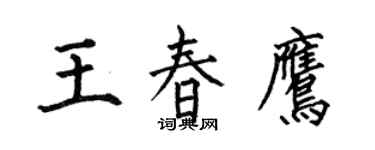 何伯昌王春鷹楷書個性簽名怎么寫