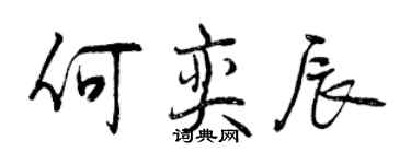 曾慶福何奕辰行書個性簽名怎么寫