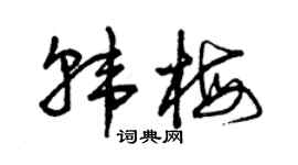 曾慶福韓梅草書個性簽名怎么寫