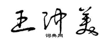 曾慶福王沖美草書個性簽名怎么寫