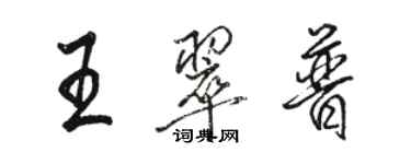 駱恆光王翠普行書個性簽名怎么寫