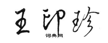 駱恆光王印珍行書個性簽名怎么寫