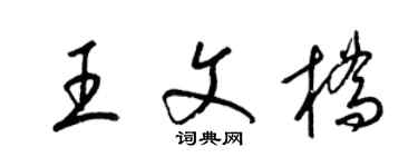 梁錦英王文橋草書個性簽名怎么寫