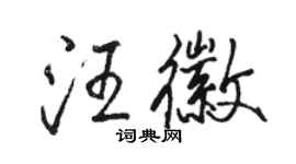 駱恆光汪徽行書個性簽名怎么寫
