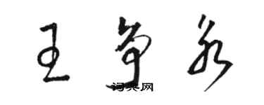 駱恆光王爭永草書個性簽名怎么寫