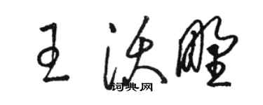 駱恆光王沃野草書個性簽名怎么寫