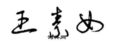 曾慶福王素女草書個性簽名怎么寫