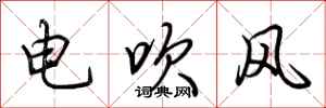 荊霄鵬電吹風行書怎么寫