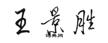 駱恆光王景勝行書個性簽名怎么寫