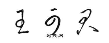 駱恆光王可君草書個性簽名怎么寫