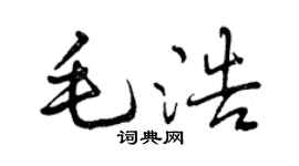 曾慶福毛浩行書個性簽名怎么寫