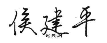 駱恆光侯建平行書個性簽名怎么寫