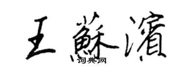 王正良王蘇濱行書個性簽名怎么寫