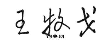 駱恆光王牧戈草書個性簽名怎么寫