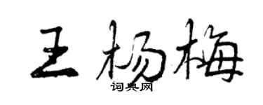 曾慶福王楊梅行書個性簽名怎么寫