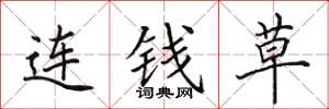 田英章連錢草楷書怎么寫