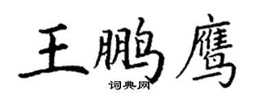 丁謙王鵬鷹楷書個性簽名怎么寫