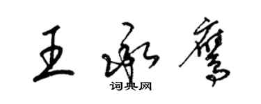 梁錦英王承鷹草書個性簽名怎么寫