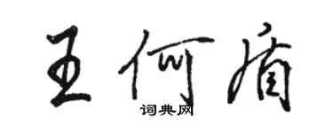 駱恆光王何盾行書個性簽名怎么寫