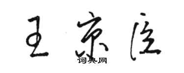 駱恆光王京臣草書個性簽名怎么寫